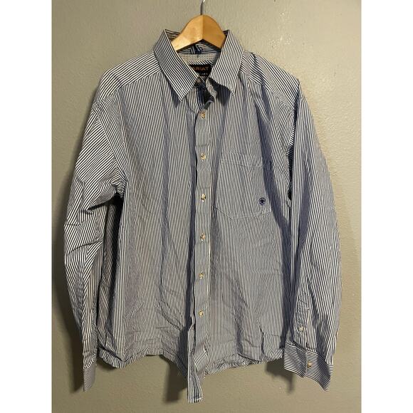 Ariat Pro Series Shirt Mens XL Blue White Striped Button Down Western Workwear - Picture 1 of 7